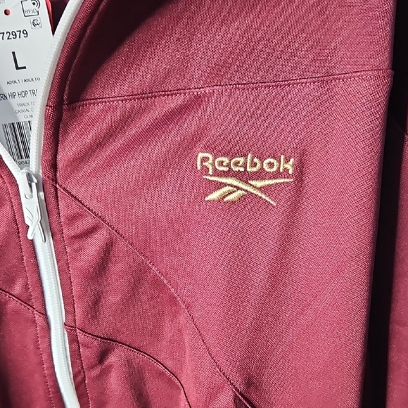 Reebok Men's Hip Hop Track Performance Jacket in Burgundy Large NWT - Picture 6 of 11